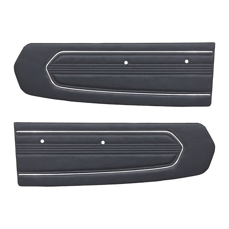 10-70807-6500 Door Panels, Front Only 1967 Ford Mustang, Black Carbon Fiber Vinyl