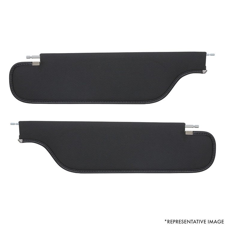 21-80407-1179 Sun Visors 1967 Chevy/Pontiac Camaro/Firebird, Black Perforated Grain Vinyl