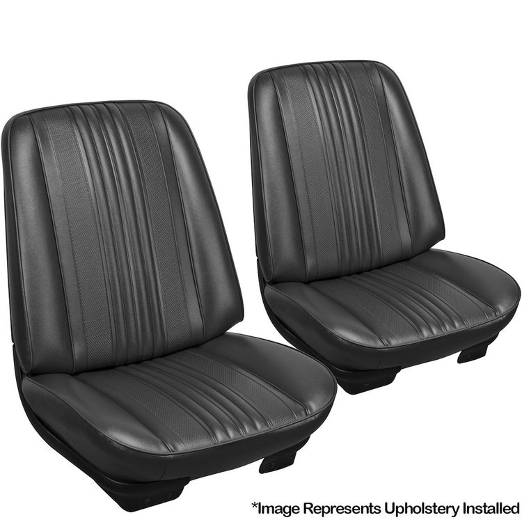 43-82220-2295 Front & Rear Upholstery, OE Pattern  1970 Chevy Chevelle Coupe, Black Madrid Vinyl