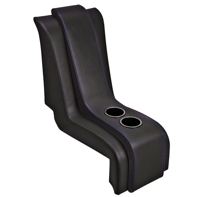 25-8301-6525-BS Waterfall Console, Sport Pattern 1960-1972 Chevy/GMC Trucks, Charcoal Black Verona Vinyl W/Blue Stitch