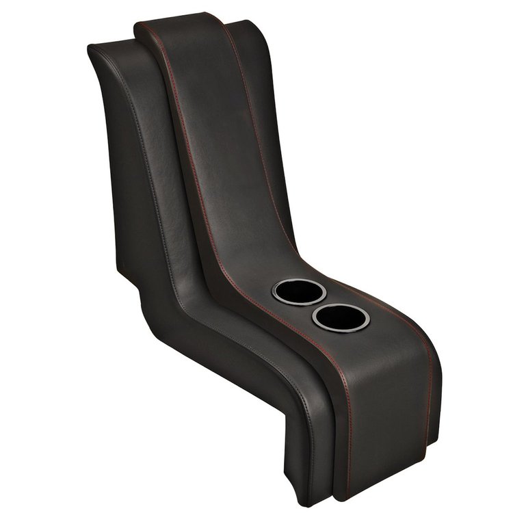 25-8301-6525-RS Waterfall Console, Sport Pattern 1960-1972 Chevy/GMC Trucks, Charcoal Black Verona Vinyl W/Red Stitch