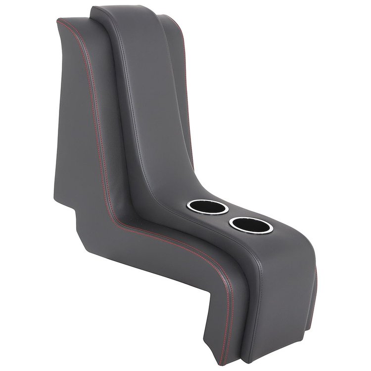 25-8302-6525-RS Waterfall Console, Sport Pattern 1973-1987 Chevy/GMC Trucks, Charcoal Black Verona Vinyl W/Red Stitch