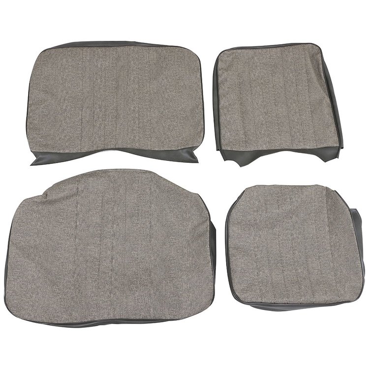 43-2111-328-334 Front Bench Seat Upholstery 1962-1967 Volkswagen Bus, Dk. Gray Vintage Vinyl, Gray Vintage Mesh Vinyl
