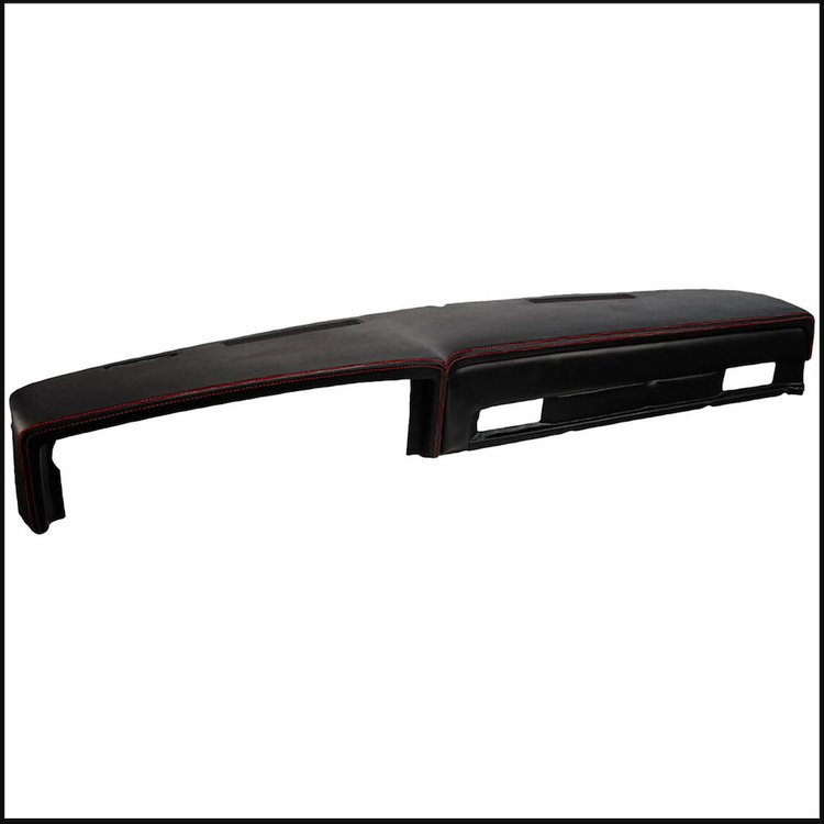 26-83013-6525-RS Dash Pad Sport Pattern 1981-1987 Chevy C/K Truck/Blazer, Black Verona Vinyl W/Red Stitch