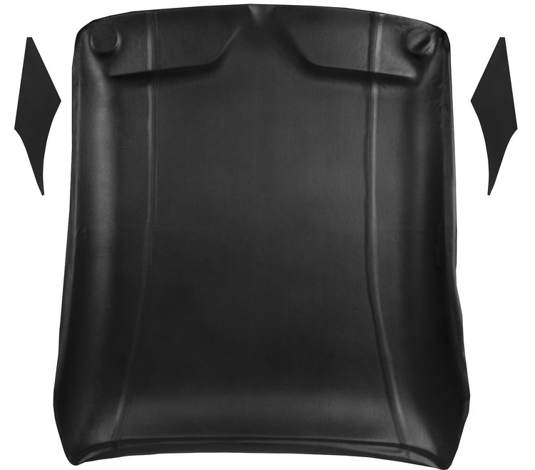 20-8274-2295-BKS Molded Headliner Sport Pattern 1968-1969 Chevy Chevelle Coupe, Black Madrid Vinyl W/Black Stitch