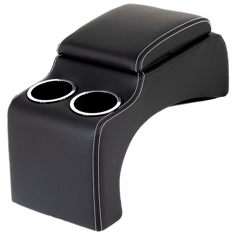 25-83100-6525-WS Bench Console, Sport Pattern  Charcoal Black Verona Vinyl W/White Stitch