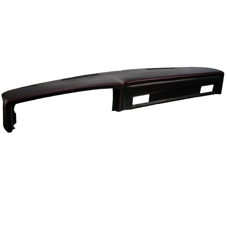 26-83012-6525-RS Dash Pad Sport Pattern 1979-1980 Chevy/GMC Truck/Blazer/Jimmy, Charcoal Black Verona Vinyl W/Red Stitch