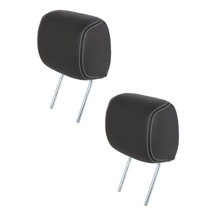 43-78810-7728-WS Tilting Headrest 2010 Ford Mustang, Charcoal Black Vinyl W/White Stitch