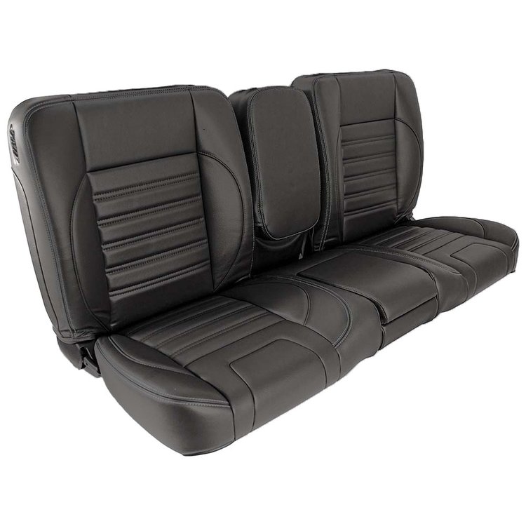 47-9850-6525-BKS 60" Deluxe Bench Seat, Sport Pattern Charcoal Black Verona Vinyl W/Black Stitch