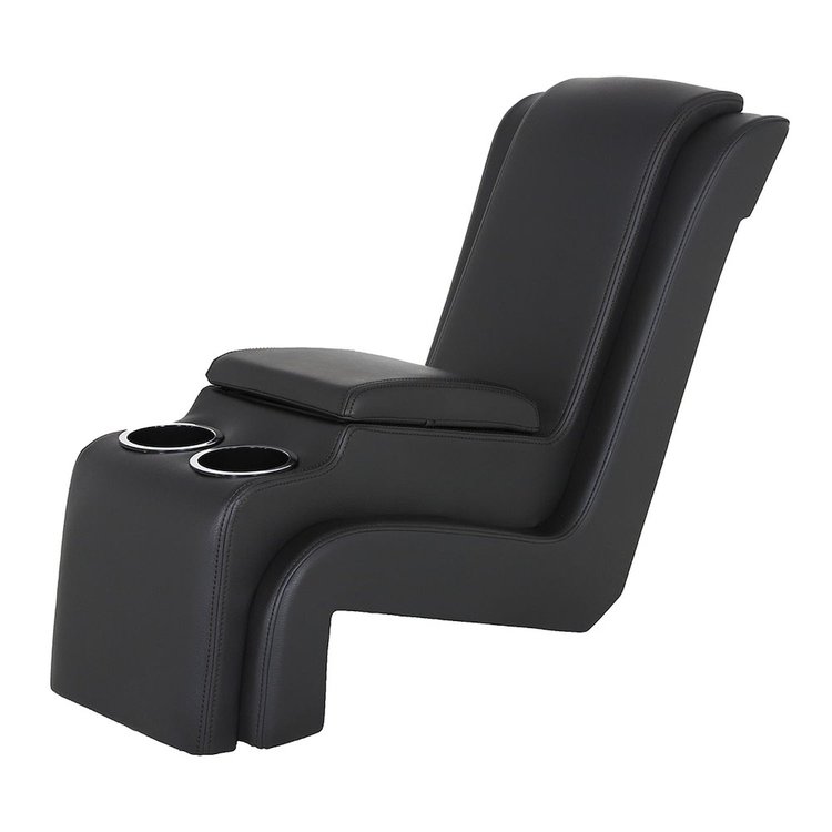 25-83060-6525-BKS Deluxe Console W/Armrest & Storage 1960-1972 Chevy/GMC C/K Series, Charcoal Black Verona Vinyl W/Black Stitch