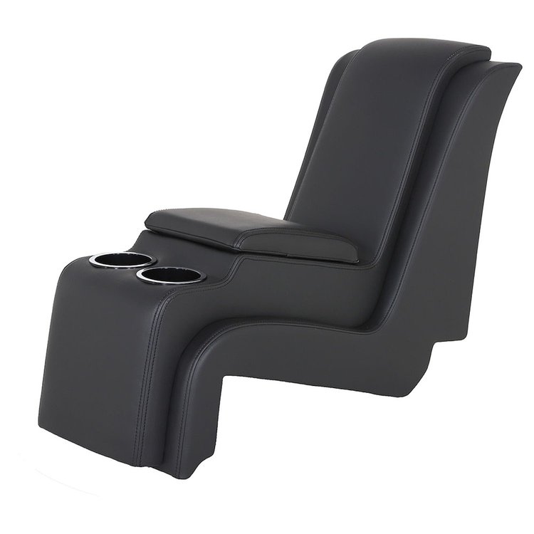 25-83070-6525-BKS Deluxe Console W/Armrest & Storage 1973-1987 Chevy/GMC Truck, Charcoal Black Verona Vinyl W/Black Stitch
