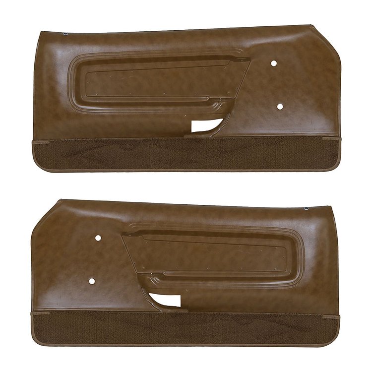 10-70101-4061-620 Door Panels, Front Only Deluxe 1971-1973 Ford Mustang, Ginger Corinthian Vinyl, Ginger Raylon Loop Carpet