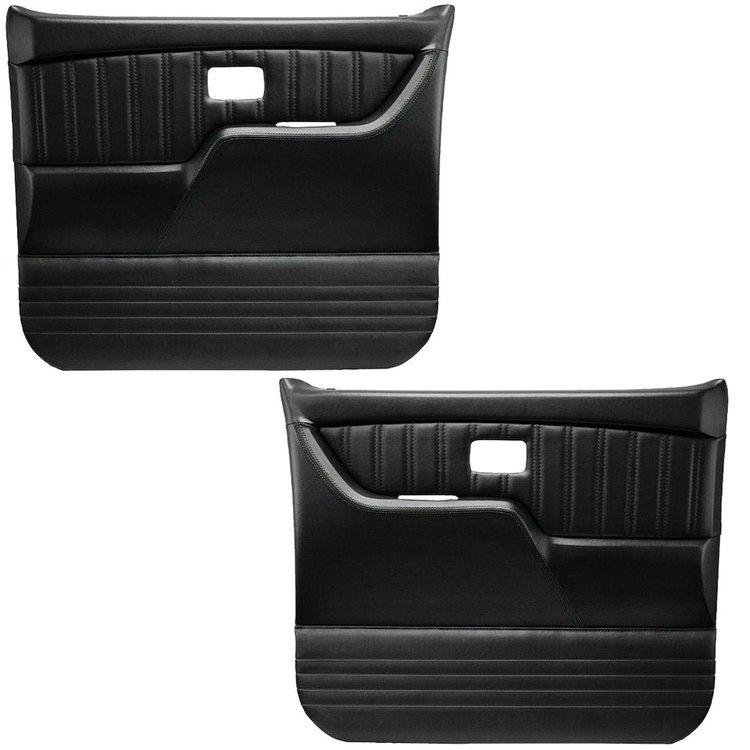 11-83008-6525-BKS Front Molded Door Panels, 1981-1987 Chevy/GMC Truck/Blazer/Jimmy, Charcoal Black Verona Vinyl W/Black Stitch