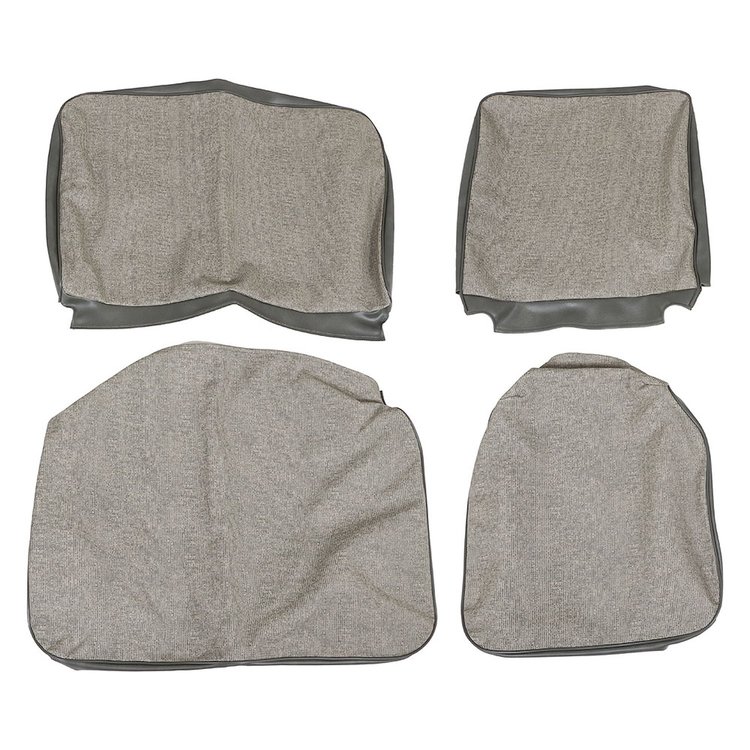 43-2111-328-334-NHS Front Bench Seat Upholstery, 1962-1967 Volkswagen Bus, Gray Vintage Mesh Vinyl W/No Heat Seam