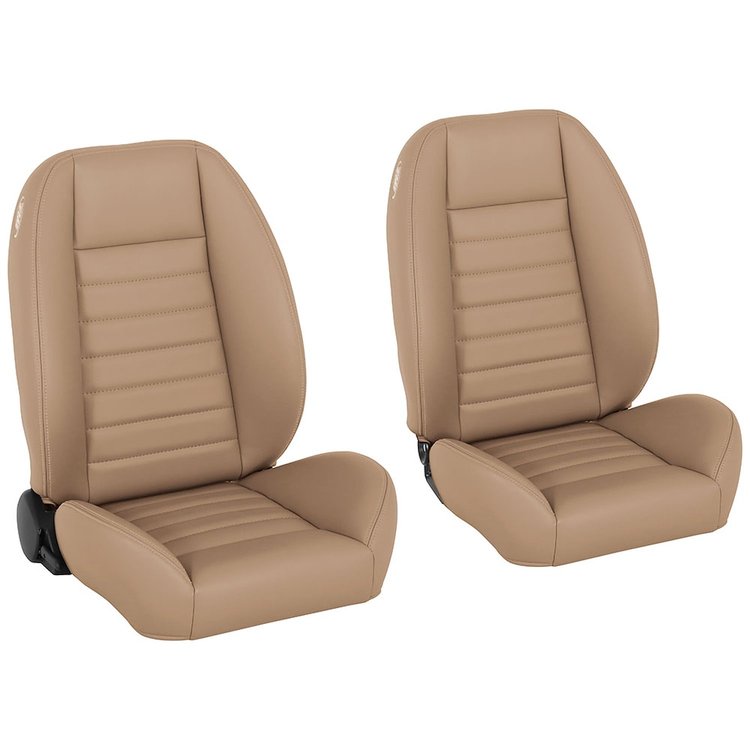 47-9251-6260-TS Pro-Low Back Bucket Seats, Cruiser Collection Universal, Baja Tan Salerno Vinyl W/Tan Stitch