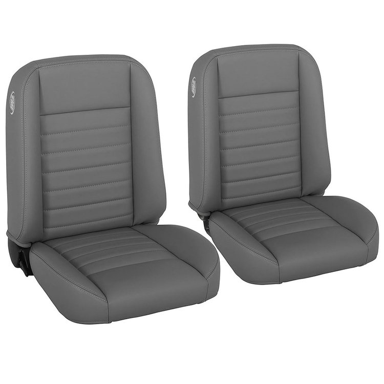 47-9250-6224-GS Pro-Classic Bucket Seats, Cruiser Collection Universal, Medium Earth Grey Vinyl W/Grey Stitch