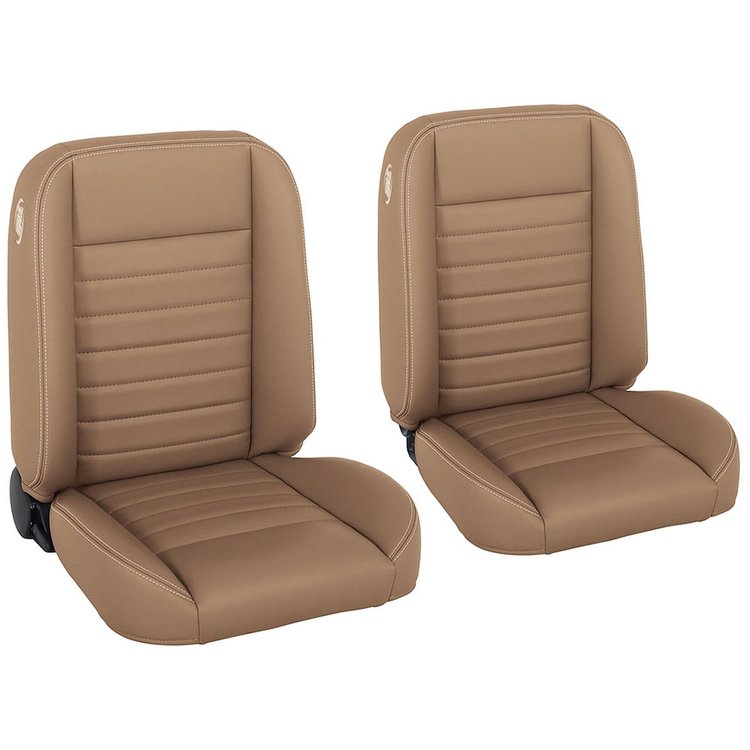 47-9250-6260-WS Pro-Classic Bucket Seats, Cruiser Collection Universal, Baja Tan Salerno Vinyl W/White Stitch