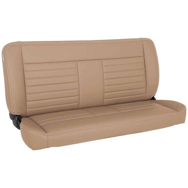 47-9260-6260-WS 60" Solid Back Bench Seat, Cruiser Collection Universal, Baja Tan Salerno Vinyl W/White Stitch