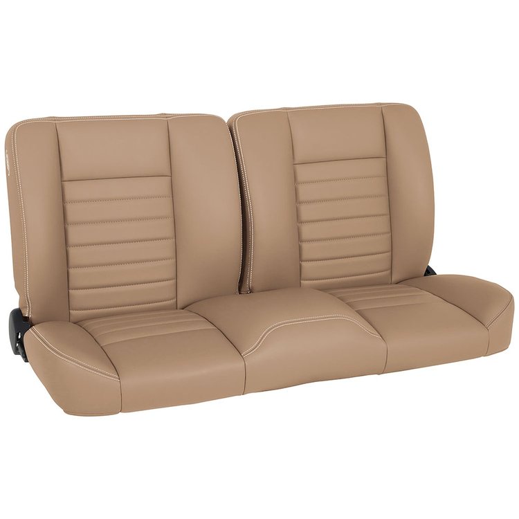 47-9252-6260-WS 55" Split Back Bench Seat, Cruiser Collection Universal, Baja Tan Salerno Vinyl W/White Stitch