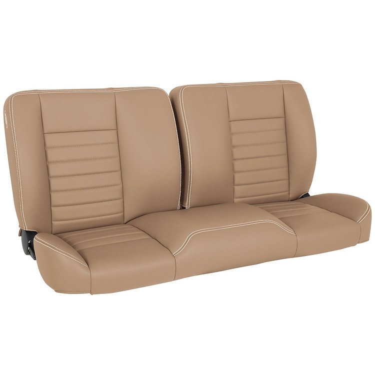 47-9253-6260-WS 60" Split Back Bench Seat, Cruiser Collection Universal, Baja Tan Salerno Vinyl W/White Stitch