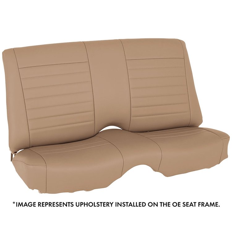 46-80800-6260-TS 53" Rear Seat Upholstery, Cruiser Collection  1967-1969 Chevy Camaro Coupe, Baja Tan Salerno Vinyl W/Tan Stitch