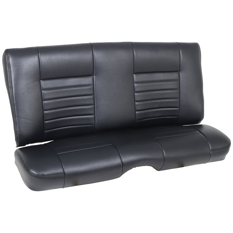 46-85800-2295-BKS Rear Seat Upholstery, Cruiser Collection  1986-1987 Chevy Monte Carlo Coupe, Black Madrid Vinyl W/Black Stitch