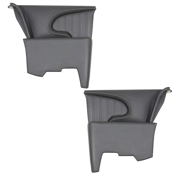 11-83880-6525-BKS Rear Molded Quarter Panels, 1959 Chevy Impala 2-Door Hardtop, Charcoal Black Verona Vinyl W/Black Stitch