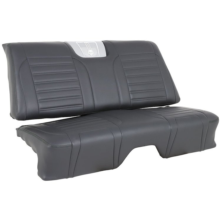 47-83800-6525-BKS Rear Seat Upholstery, Sport Universal Pattern 1959 Chevy Impala, Charcoal Black Verona Vinyl W/Black Stitch