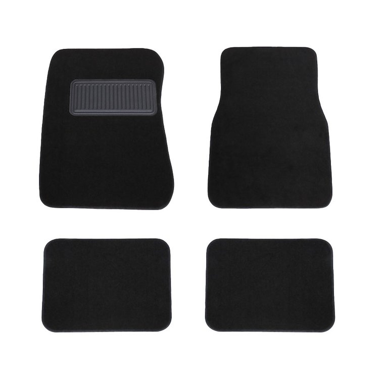 34-M71600-801 Floor Mat Set, 1967-1968 Mercury Cougar Coupe, Black Cut Pile Carpet