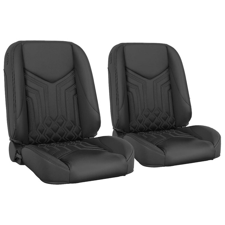 47-9310-500-BKS Pro-Classic Bucket Seats, Sport-DDL Pattern Black Distressed Vinyl W/Black Stitch