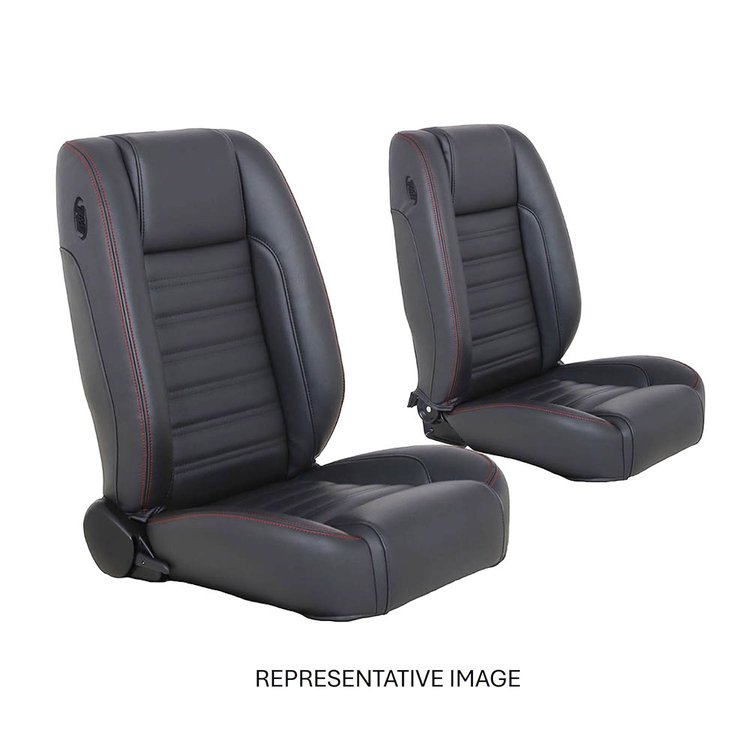 47-9410-6525-BKS Pro-Trans-Am Bucket Seats, Sport Pattern Charcoal Black Verona Vinyl W/Black Stitch
