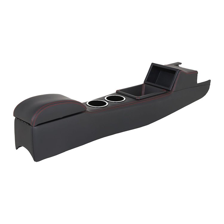 25-71600-6525-RS Full Length Console, Sport Pattern 1967-1968 Mercury Cougar Coupe, Black Verona Vinyl W/Red Stitch