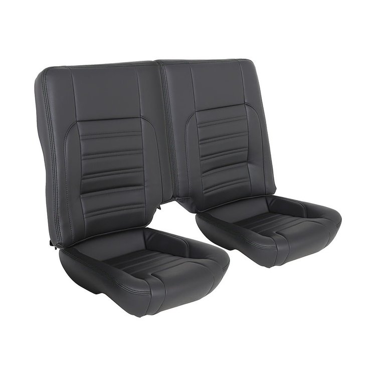46-81550-500-BKS Rear Seat Upholstery, Split Back, 1982-92 Chevy/Pontiac, Camaro/Firebird, Distressed Vinyl W/Black Stitch