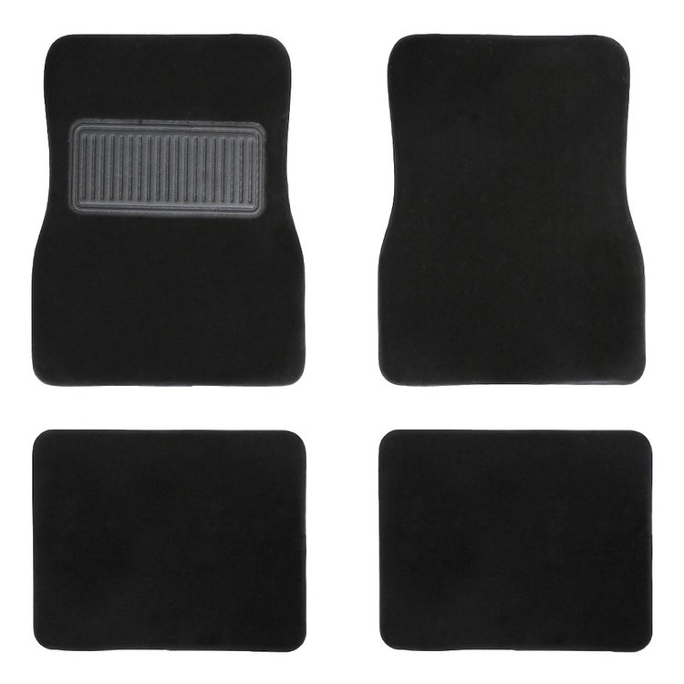 34-M81500-801 Floor Mat Set, 1982-1992 Chevy/Pontiac, Camaro/Firebird Coupe/T-Top, Black Cut Pile