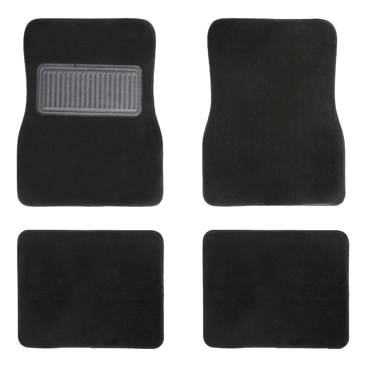 34-M81500-907 Floor Mat Set, 1982-1992 Chevy/Pontiac, Camaro/Firebird Coupe/T-Top, Black German Squareweave