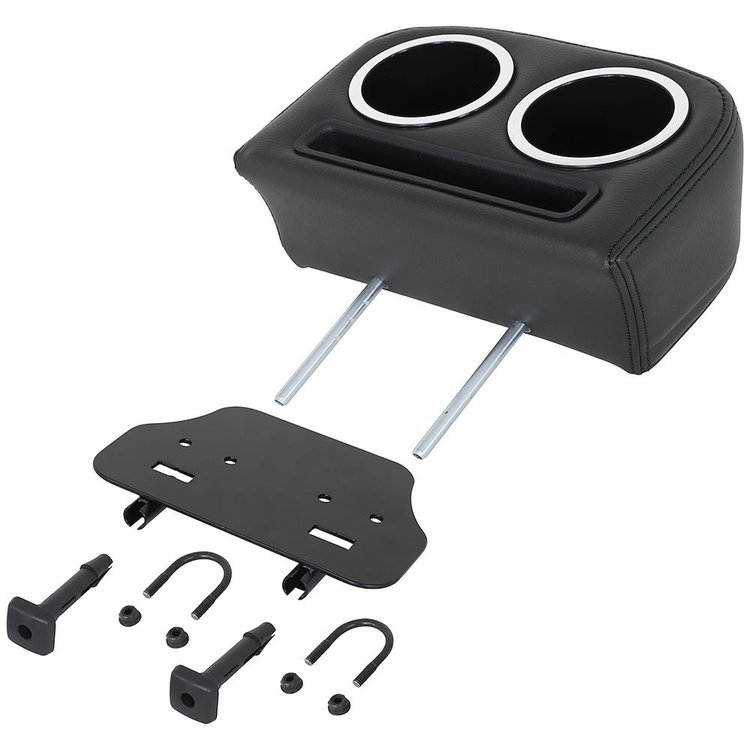25-83151-2295-BKS Universal Split-Back Bench Seat Cup Holder Black Madrid Vinyl W/Black Stitch