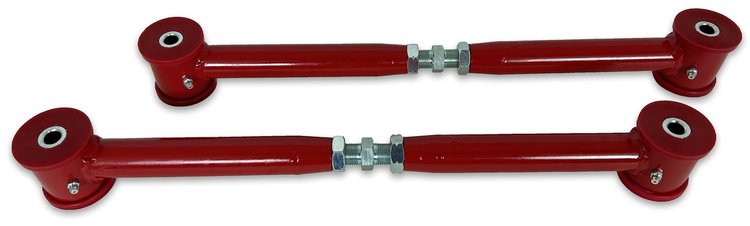 204R Adjustable Rear Lower Control Arms w/ Poly Bushings, 1982-2002 GM F-Body [Red]