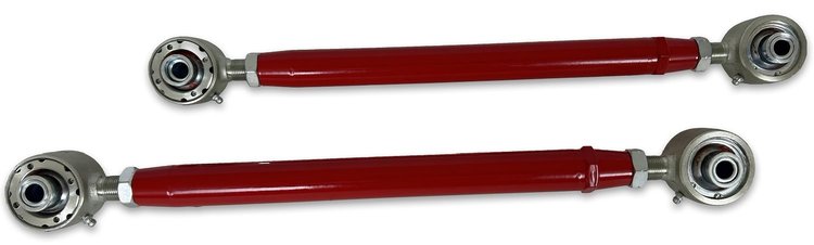 225R Adjustable Rear Lower Control Arms w/ Del-Sphere Joints, 1964-1977 GM A-Body [Red]