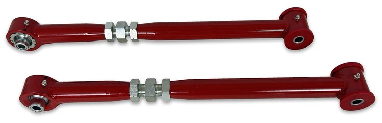 237R Rear Lower Control Arms, Del-Sphere & Poly Bushing, 1971-1996 GM B-Body [Red]