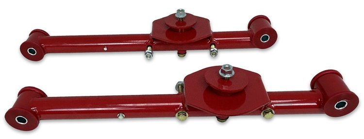 251R Rear Lower Control Arms w/ Polyurethane Bushings, 1965-1970 Chevy B-Body [Red]