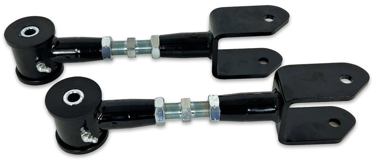 614B Adjustable Rear Upper Control Arms w/ Poly Bushings, 1973-1988 GM A/G-Body [Black]