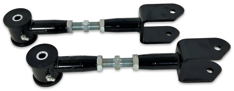 624B Adjustable Rear Upper Control Arms w/ Poly Bushings, 1964-1967 GM A-Body [Black]