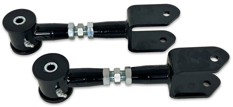 625-4130B Adjustable Rear Upper Control Arms w/ Poly Bushings, 1968-1972 GM A-Body [Black]