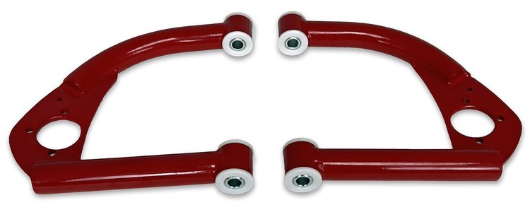 742-DELR Tubular Front Upper A-Arms w/ Delrin Bushings, 1993-2002 GM F-Body [Red]