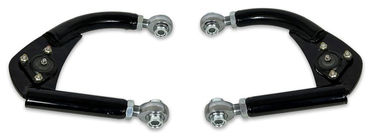 743B-K6462 Tubular Front Upper A-Arms w/ Rod Ends & BJ, 1993-2002 GM F-Body [Gloss Black]