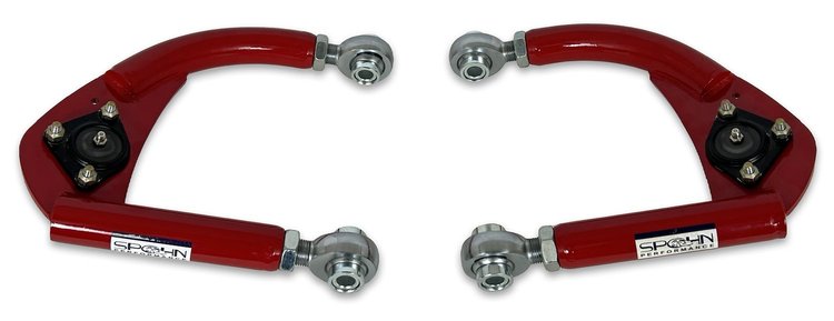 743R-K6462 Tubular Front Upper A-Arms w/ Rod Ends & BJ, 1993-2002 GM F-Body [Bright Red]