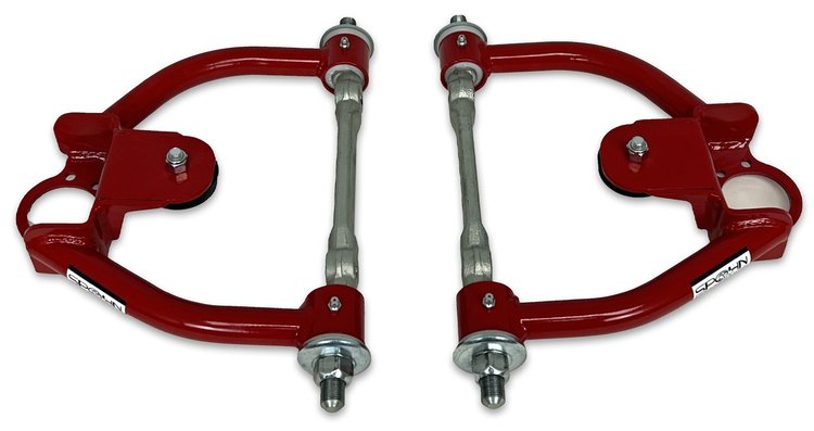 755-DELR Tubular Front Upper A-Arms w/ Delrin Bushings, GM G-Body & S-10 [Bright Red]