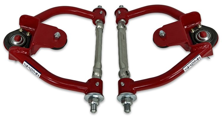 755R-K5208 Tubular Front Upper A-Arms w/ Poly Bushings, GM G-Body & S-10 [Bright Red]