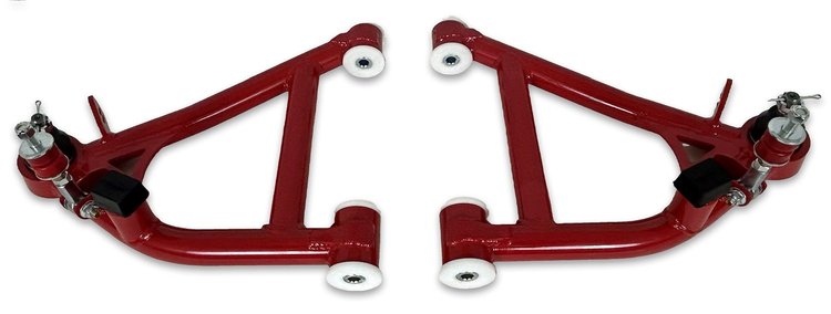 781-F-DELR Tubular Front Lower A-Arms w/ Delrin Bushings, 1982-1992 GM F-Body [Red]