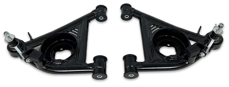 782-GB Tubular Front Lower A-Arms w/ Poly Bushings, 1978-1988 GM G-Body [Gloss Black]
